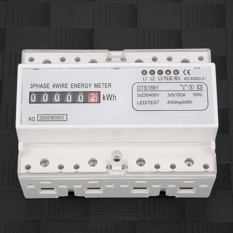 DTS1891 3 Phase 4 Wire 7P DINRail Electric Meter Energy