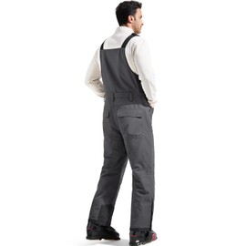 FREE SOLDIER Men's Insulated Waterproof Snow Bibs Ski Overalls(Charcoal Gray,M/30L)