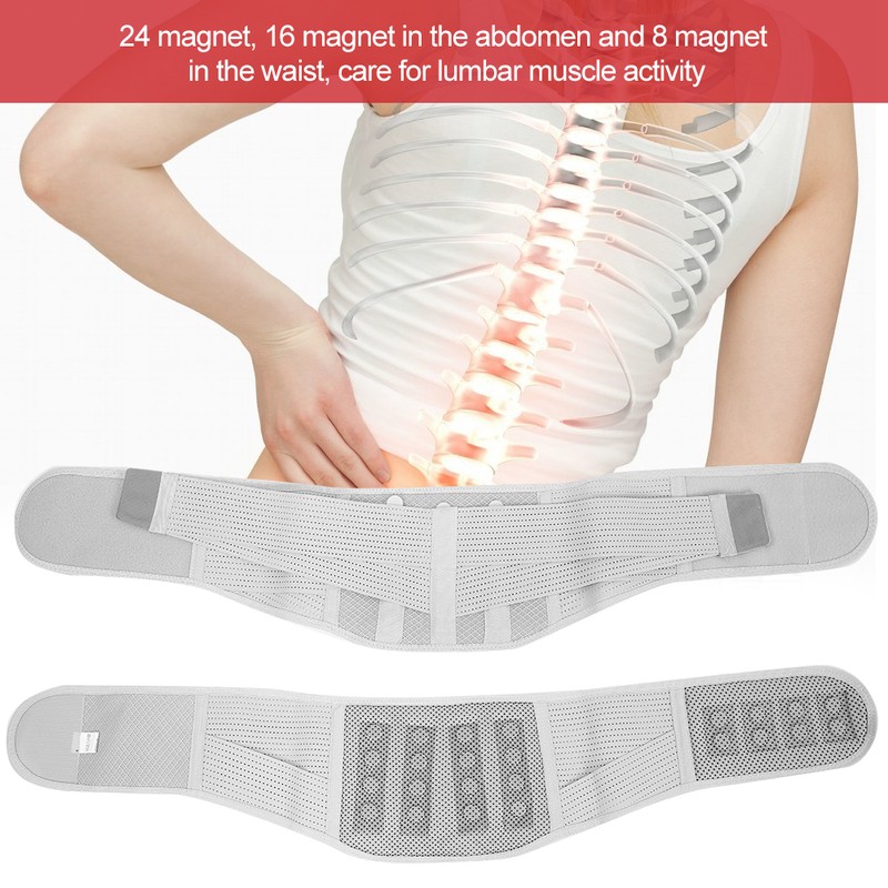 Magnetic Lumbar Support Belt Unisex Breathable Waist Lumbar Correction BraceGray