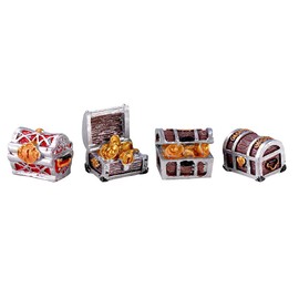 Balacoo 4pcs Aquarium Treasure Chest Ornament - Mini Treasure Chest for Gold Fish Tank Decorations, Mini Aquarium Decor
