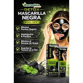 Mascarilla Negra Detox Peel-Off, Limpieza Facial Profunda, 120g, Para Todo Tipo De Piel, Elimina Puntos Negros, Purifica y Suaviza la Textura de la Pi