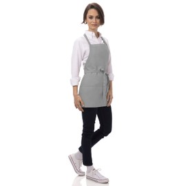 Chef Works Unisex Three Pocket Apron, Grey, One Size