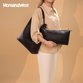 Montana West Purses for Women Hobo Shoulder Bag Handbag Ladies Pocketbooks,MWC-564BK