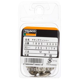 TRUSCO TB95-0005 Flat Washers, Titanium, Size M5, 26 Pieces