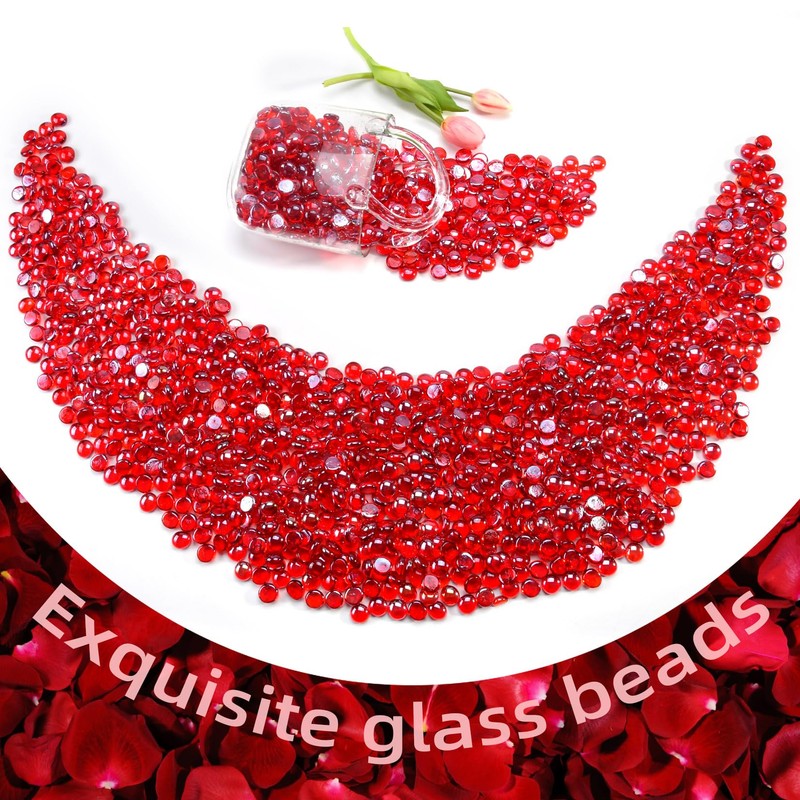 RUOJAS 10 Pounds Ruby Red Fire Glass Beads 3/4 Inch