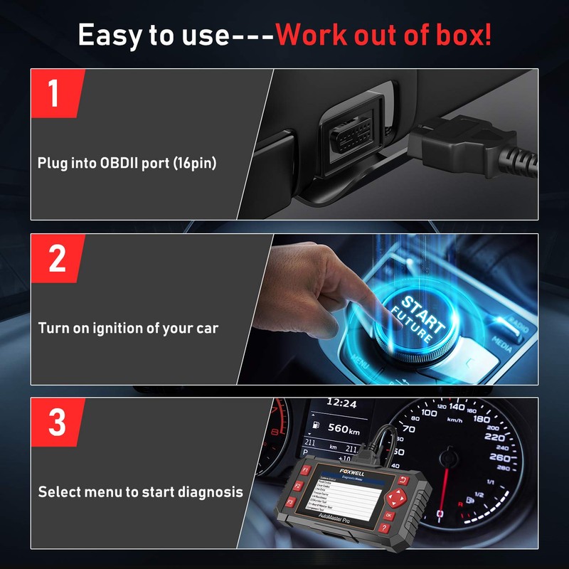 FOXWELL FOXWELL Car Scanner NT604 Elite OBD2 Scanner ABS SRS
