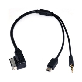 chenyang AMI to USB C & 3.5mm Media Adapter for Car Stereo Compatible with A6L, Q5, Q7, A8, S5, A5, A4L, A3, A1, GTI, high 6 CC Magotan, etc.