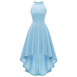 Bbonlinedress Womens Summer Blue Wedding Bridesmaid Cocktail Prom Formal Hi Lo Plus Size Dress Blue 2XL