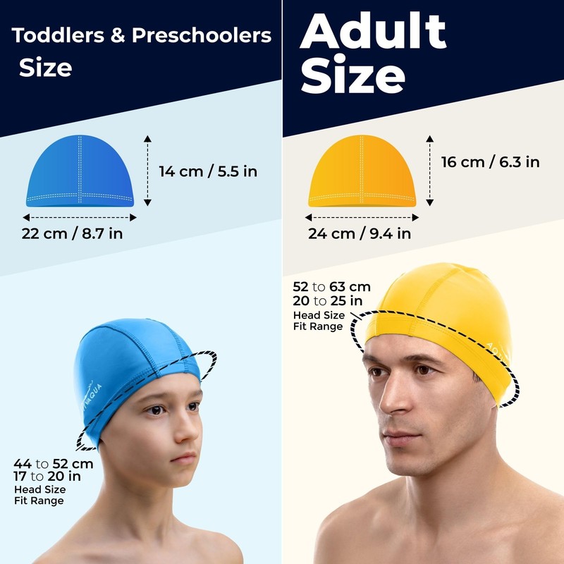 AqtivAqua Swimming Cap for Adults and Kids — Soft and