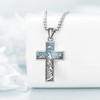 URONE Mountain Cross Necklace 925 Sterling Silver Mountain Range Cross
