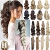 Ponytail Extension Clip in Claw 18" Long Wavy Jaw Pony