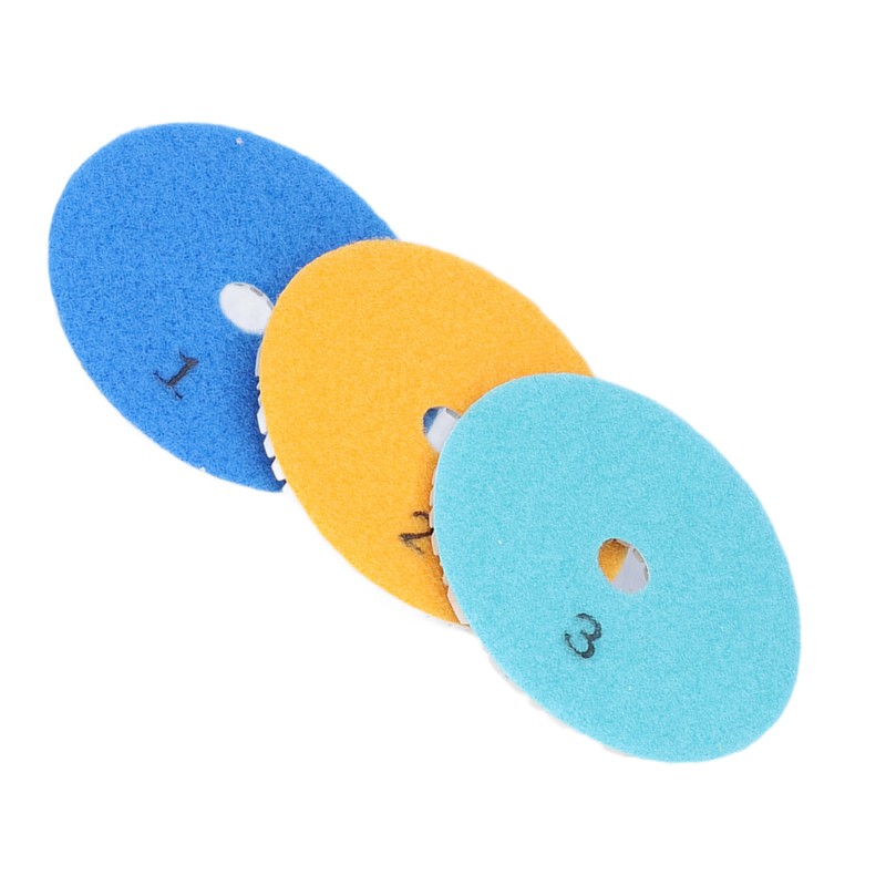 3Pcs Diamond Polishing Pad 4in Grinding Tool Set Kit for