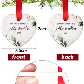 Mr and Mrs Gifts for Couples Wedding Gifts for Couples 2024 First Christmas Married Ornament Couple Gift Our First Christmas as Mr and Mrs 2024