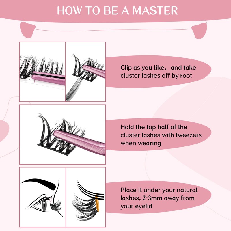 Cluster Eyelashes, Pack of 72 Individual Eyelashes, Eyelash Clusters, DIY