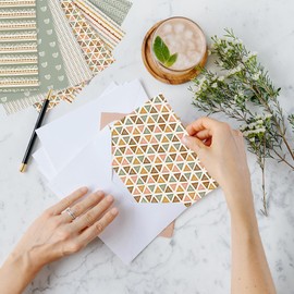 24 Sheets Boho Scrapbook Paper,6"×6” Scrap Book Paper,Pattern Paper,Single-Sided Decorative Craft Paper,Scrapbook Paper Pad,for Cardmaking,Scrapbooking DIY Decorative Background