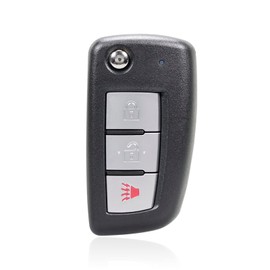MACHSWON Replacement Smart Proximity Flip Keyless Entry Remote Key Fob Black 434MHz CWTWB1G767 for Nissan- Rogue 2014-2020 3 Buttons Uncut Flip Ignition Key Fob