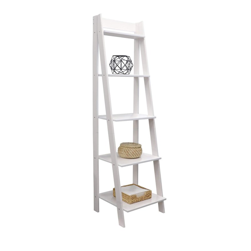 ADEPTUS Jela Soild Wood Split 5 Shelf Ladder (White)