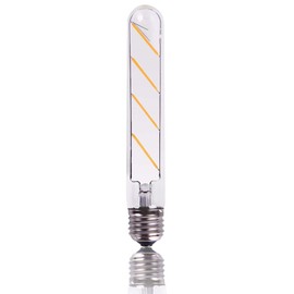 DC 12V Low Voltage E26 Medium Base T30 Glass Tube Lamp 7.2" Tubular LED Filament Light Bulb Vintage Retro JDD Antique Nostalgic Classic Edison Home Accent Interior Lighting - 2700K Warm White, 4 Watt