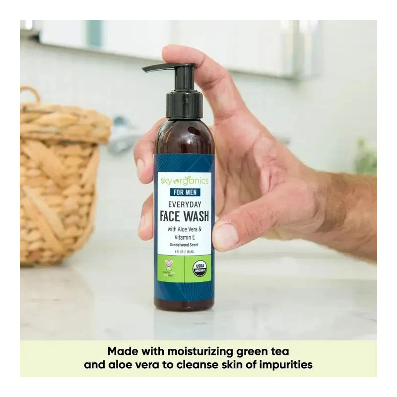 Sky Organics For Men Everyday Face Wash - 6 Oz.