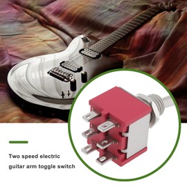 YINETTECH 3pcs 6 Pins Guitar Rocker Arm Toggles Switch ON-ON Switch 3A 250V AC/5A 125V AC for Guitar Bass Red