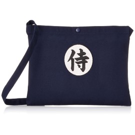 F Style Canvas Sacoche with Patch, navy/samurai