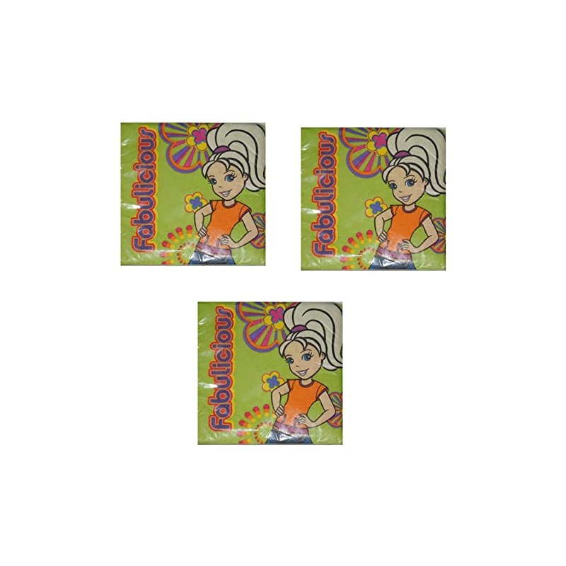 Polly Pocket Birthday Party Supplies Bundle Pack includes 48 Napkins