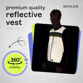 GOFLUO Roman Reflective Vest for Men - Size XL - Lightweight and Breathable Hi Vis Jacket with Enhanced Visibility - High Visibility Ideal for Running, Cycling, and Outdoor Activities