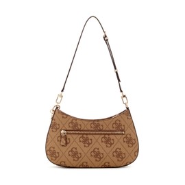 GUESS Noelle II Top Zip Shoulder Bag Latte Logo