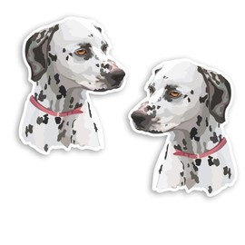 2 x 10cm Dalmatian Dog Vinyl Stickers - Puppy Cute Sticker Luggage Laptop #20695 (10cm Tall)