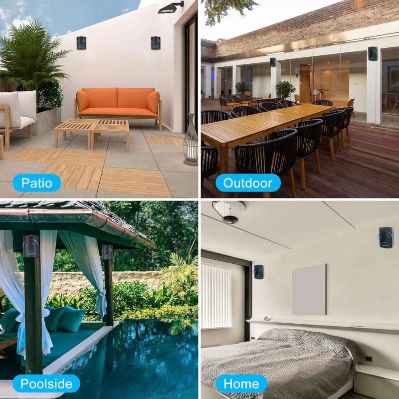 Herdio 400W Indoor Outdoor Bluetooth Speakers Wall Mounted Patio Waterproof