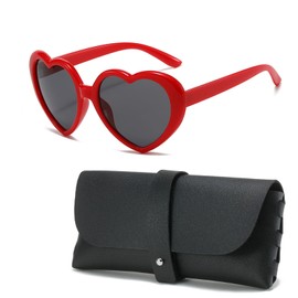 Batheidon Heart Sunglasses Heart Glasses Red - Fashionable Red Pink White Heart-Shaped Glasses for Men and Women with UV400 Protection - Perfect for Festivals, Valentine's Day and Outdoor Activities,