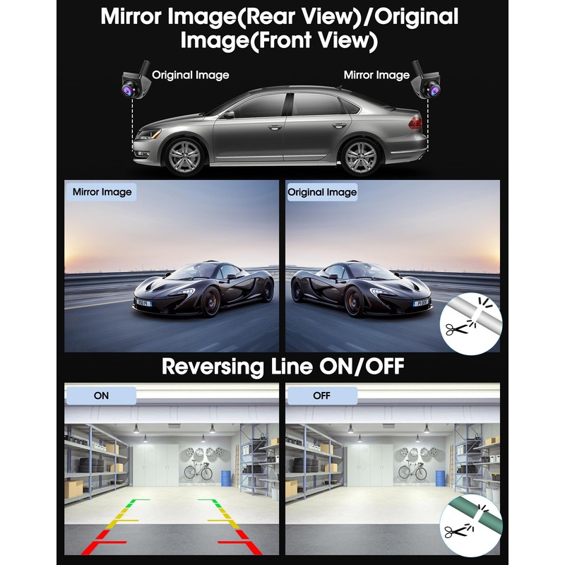 【360°Rotatable】 AHD 1080P Backup Camera for Car Truck Back Up