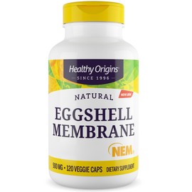 Healthy Origins Natural Eggshell Membrane (Egg Shell Membrane), 500 mg, 120 Capsules, Laboratory Tested, Gluten Free, Soy Free, GMO Free