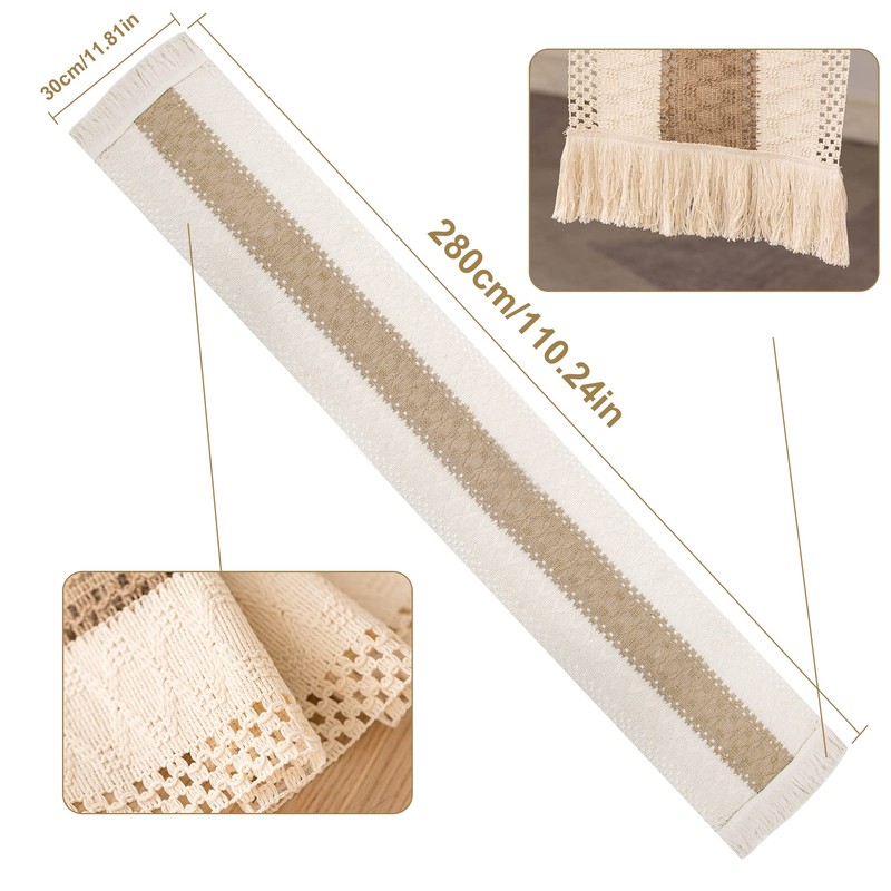 Time to Sparkle 30X280CM Natural Cotton Linen Table Runner with