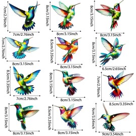 24PCS Hummingbird Christmas Ornament Wooden Bird Hanging Decoration Pendant with Hemp Rope for Christmas Tree Decoration Home Party Wall Decor