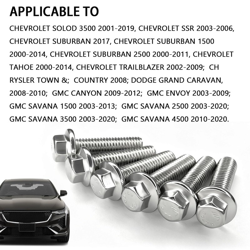 SWQS 12PCS ES75120 5.3 LS Exhaust Manifold Bolts, 10.9 Header