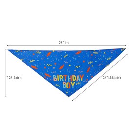 Dog Birthday Bandana,Birthday Dog Bandana Boy Triangle Scarf Triangle Dog Scarfs Bandanas for Small Medium Dogs Pets Birthday Party Supplies (Blue)
