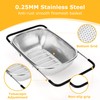 ZDRongZhen Kitchen Accessories Over the Sink Colander Strainer Basket，Stainless Steel
