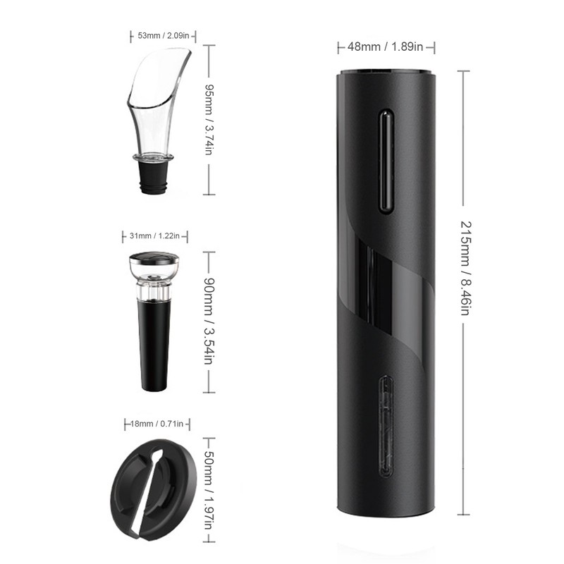 USB 4in 1 Electric Wine Bottle Opener Corkscrew with Pourer