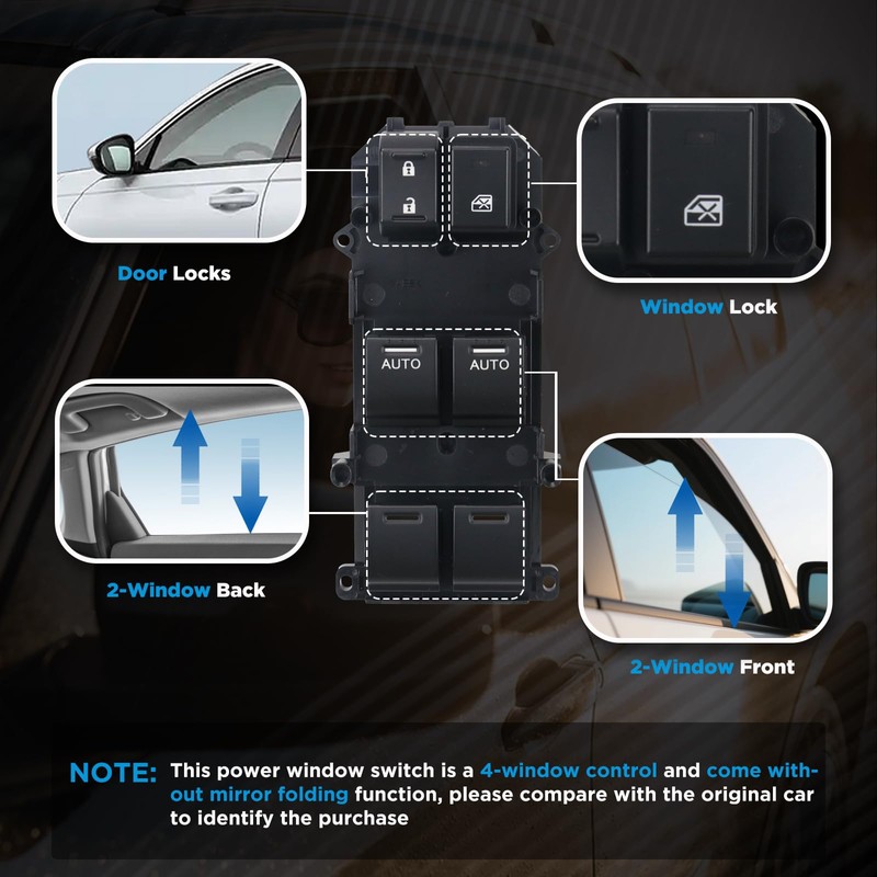 AITKEN Master Power Window Switch Driver Side Compatible with 2009-2015
