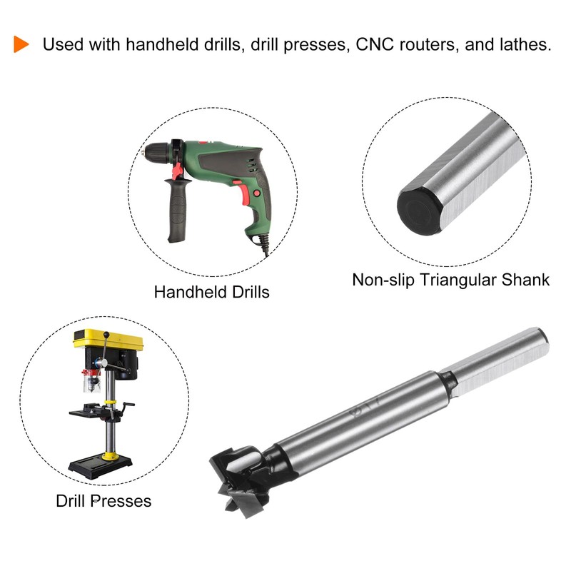 sourcing map Forstner Drill Bit 17mm / 11/16" K30/C1 Tungsten
