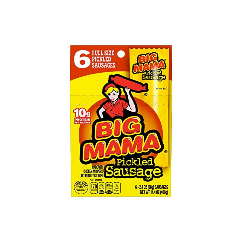 Penrose Big Mama Pickled Sausages, 2.4 Ounce, 6 Pack