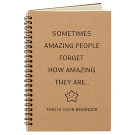 GEBETTER Thank You Gift for Colleagues Leaving Gifts A5 Spiral Kraft Lined Notepad Employee Appreciation Inspirational Notebook Gifts for Women Men Coworker Teacher Volunteer Colleague