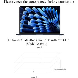 Flaretech Screen Protector for MacBook Air 15-inch 2023 Model A2941 M2, HD Clear Film with Hydrophobic Oleophobic Coating