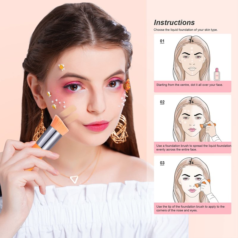 Docolor Angled Kabuki Foundation Brush Synthetic Professional Face Blush Liquid