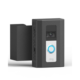 MIIGII Anti-Theft Doorbell Mount for Ring Doorbell 4/ 3/ 2/ 1, No Drill Adjustable Video Doorbell Cover Holder for Home Apartment Office Room, Waterproof Stainless Metal Made, Black