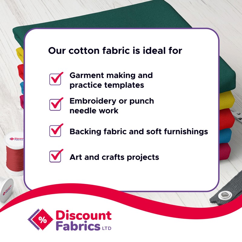 100% Cotton Fabric 60 Inch 150cm Wide 150GSM Material for