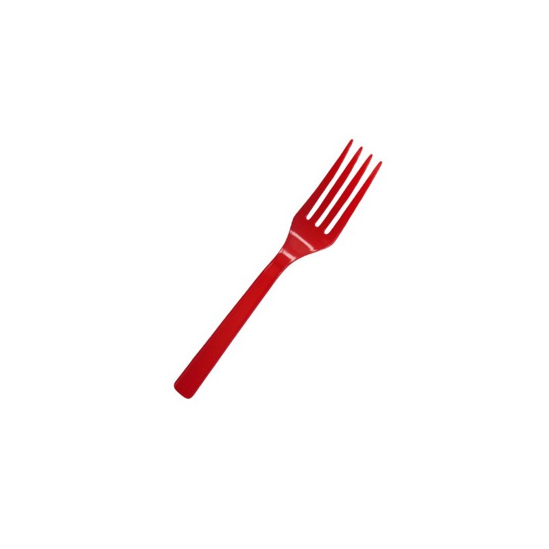 Party Essentials N24507RD Medium-Weight Hard Plastic Plastic Forks, Red (1,200