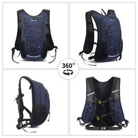 Clakllie Rucksack, Running, Cycling, Toleran Sack, Waterproof, Lightweight, Won't Sway, Mountain Climbing, Cycling, Fishing, Excursions, Marathons, Breathable, Hydration, N-OT2401 Navy Blue