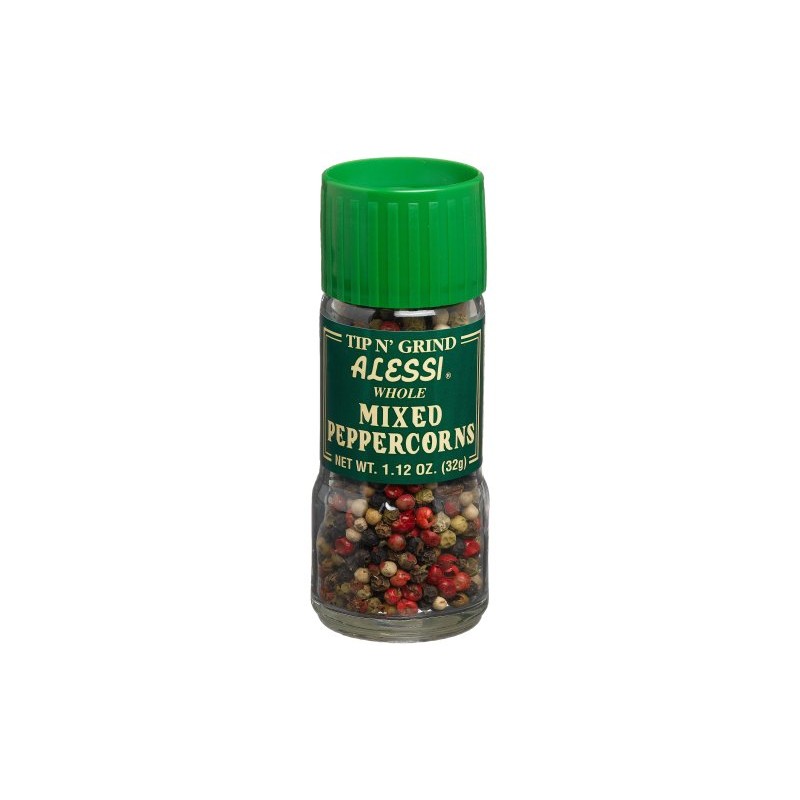 Alessi Whole Mix Peppercorns, 1.12-Ounce Grinder (Pack of 6)